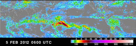 Tropical Rainfall Measuring Mission data for a 24-hour period