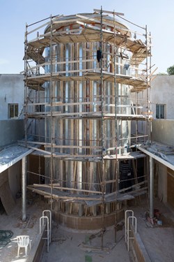 Central tower and pool under restoration.jpg