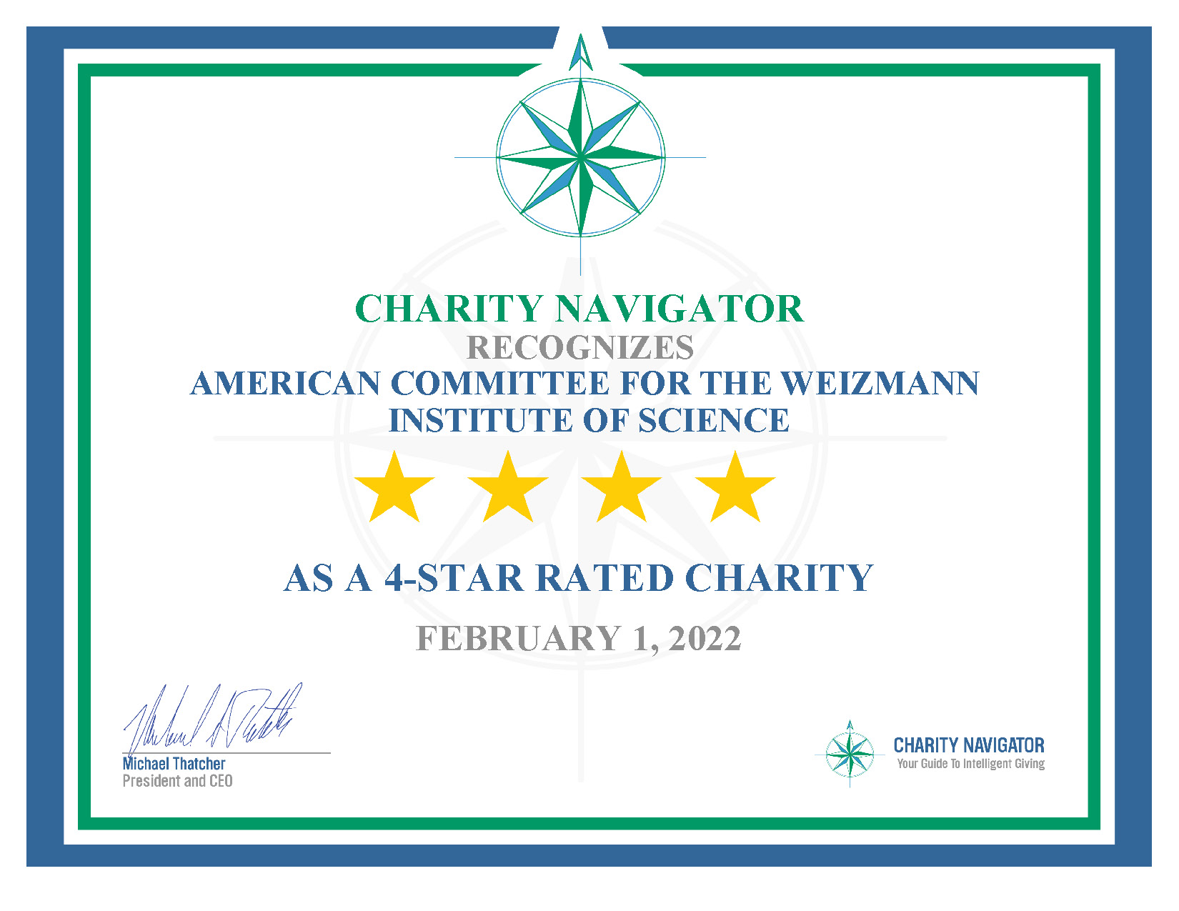 ACWIS Charity Navigator Certificate