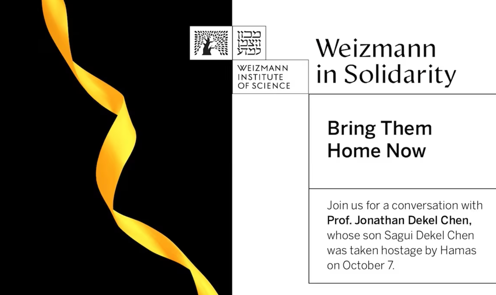 Weizmann in Solidarity: Bring Them Home Now